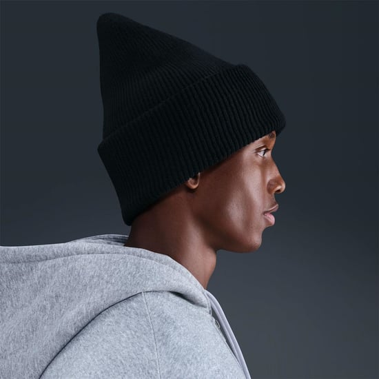 Accessories Nike Peak Logo Embroidered Beanie in Black/Black - Image 6