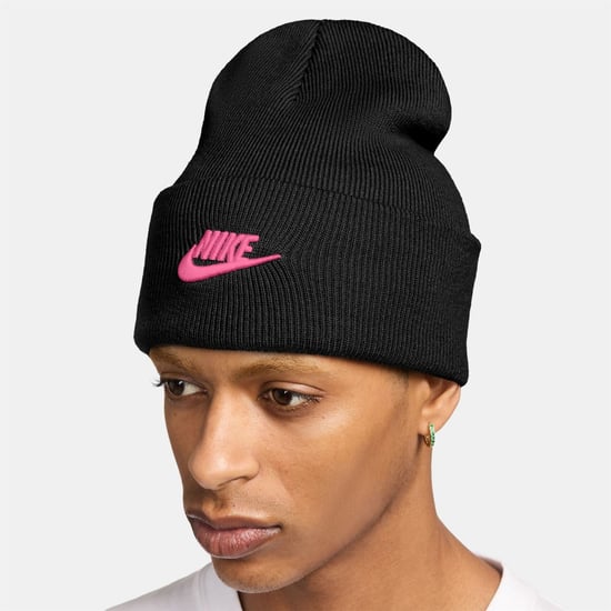 Accessories Nike Nsw Peak Wordmark Logo Adjustable Cuff Beanie in Black/Pinksicle - Image 5