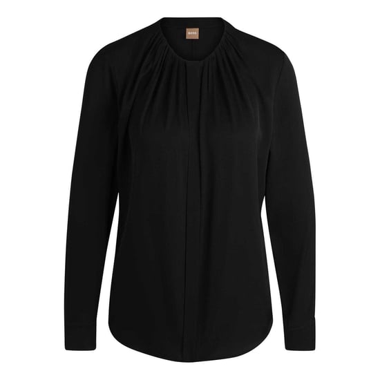 Boss Dames/Dames Zijden Regelmatige Blouse Met Lange Mouwen (Zwart) - Image 1