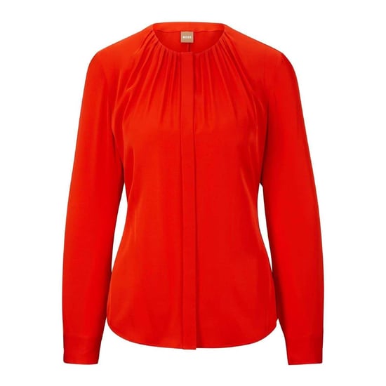 Boss Dames/Dames Zijden Regelmatige Blouse Met Lange Mouwen (Helder oranje) - Image 1