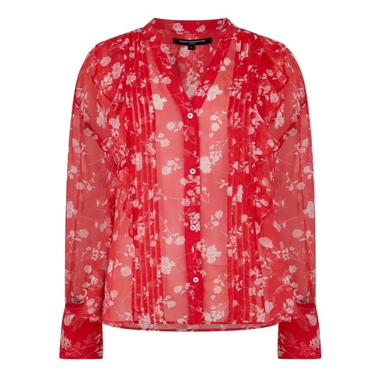 French Connection Womens/Ladies Alesndra Floral V Neck Long-Sleeved Blouse (Cayenne) - Image 1