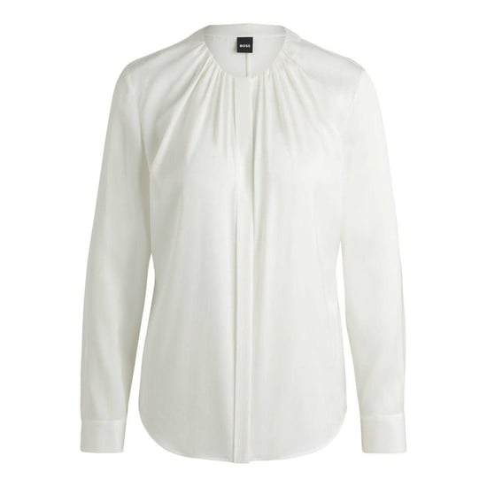 Boss Dames/Dames Zijden Regelmatige Blouse Met Lange Mouwen (Wit) - Image 1