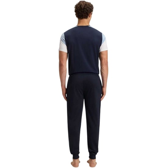 Boss Mannen Zijlogo Tapered Joggingbroek (Donkerblauw) - Image 2