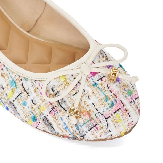 Women's Dune London Lo Hallo Textured Flats Pumps in Multi - Image 5