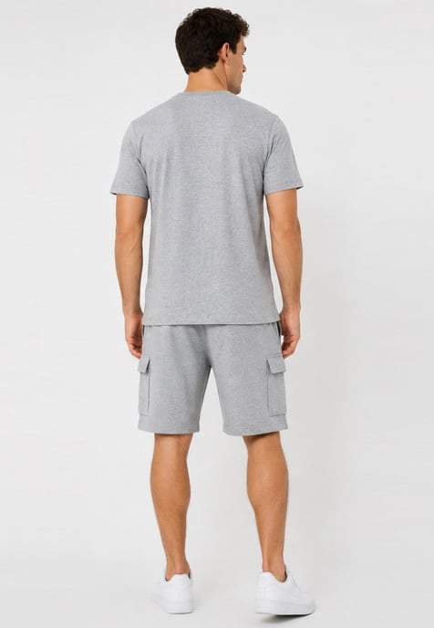 Nike Mens Tracksuit T Shirt Cargo Pocket Shorts in Grey/Grey - Image 2