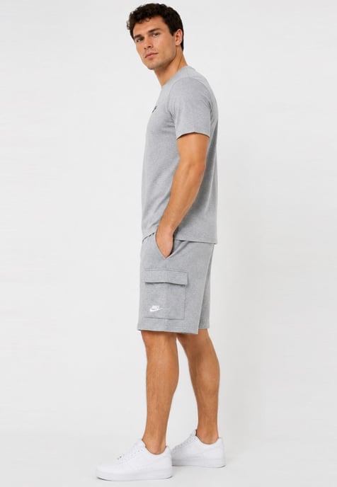 Nike Mens Tracksuit T Shirt Cargo Pocket Shorts in Grey/Grey - Image 3