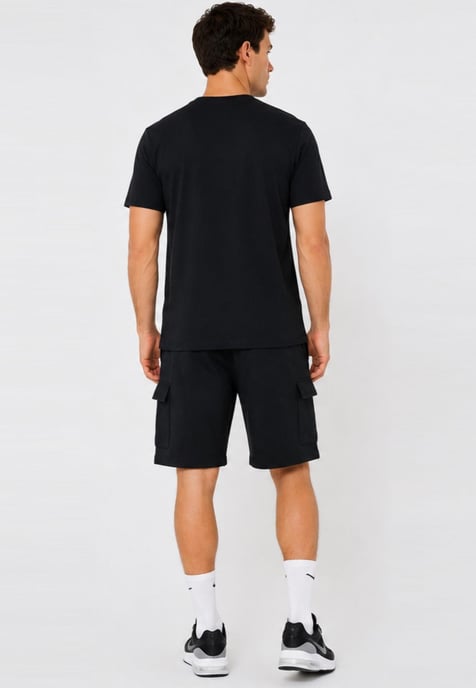 Nike Mens Tracksuit T Shirt Cargo Pocket Shorts in Black/Black - Image 2