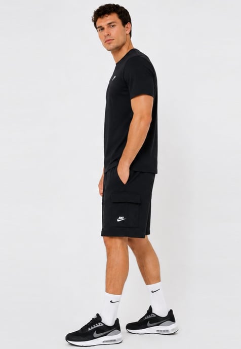 Nike Mens Tracksuit T Shirt Cargo Pocket Shorts in Black/Black - Image 3