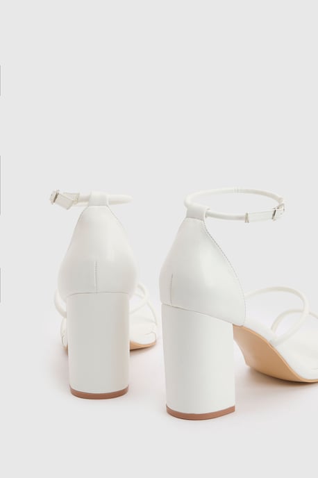 Wide Fit Triple Strap Block Heel Sandals - Image 4