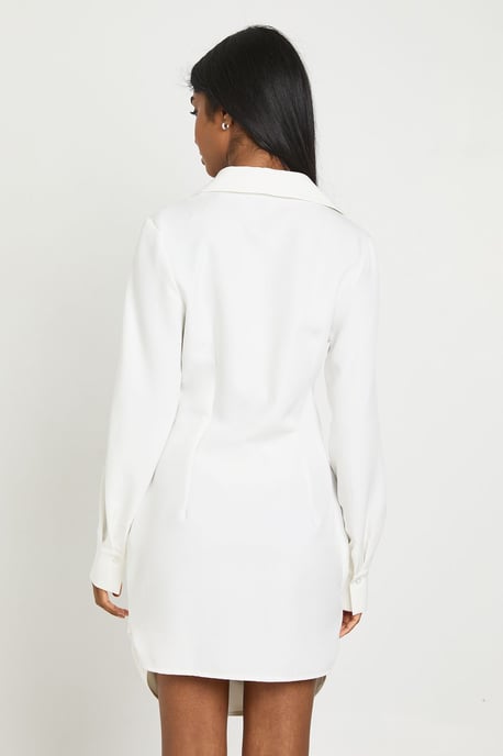 Drape Detail Button Through Shirt Dress - Image 2
