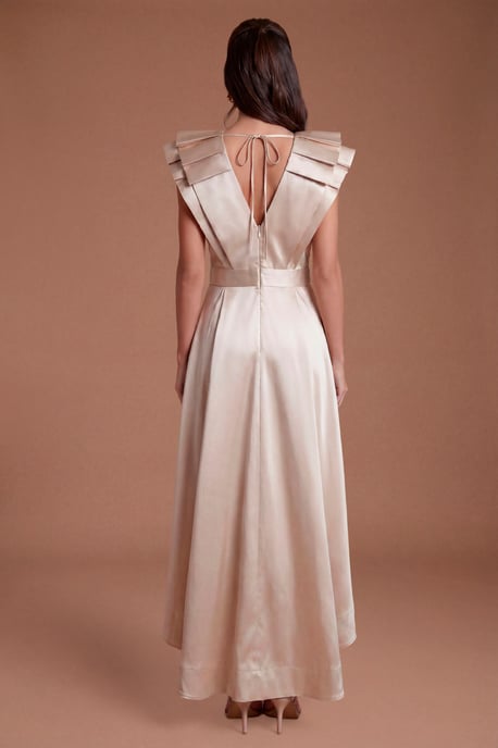 Frill Sleeve V Neck Midi Dress - Image 3