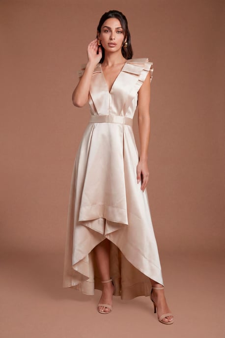 Frill Sleeve V Neck Midi Dress - Image 4