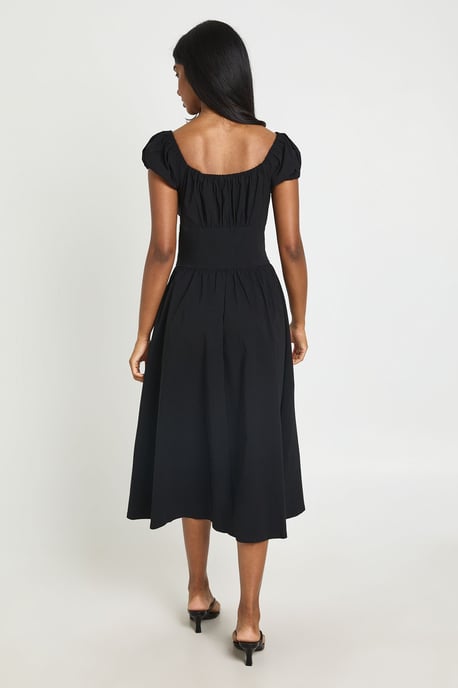 Volume Sleeve Milkmaid Midaxi Dress - Image 2