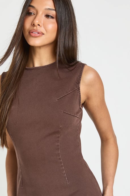 Basic Denim Shift Dress - Image 4
