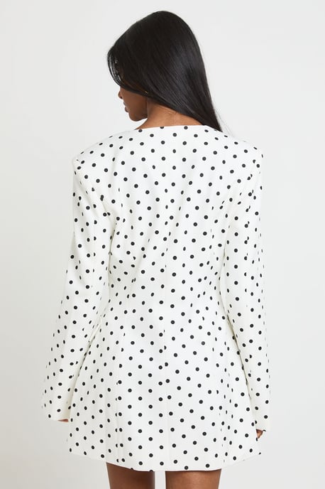Polka Dot Tailored Blazer Dress - Image 2