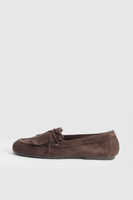 Laura Faux Suede Tassel Detail Boat Shoes - Image 3