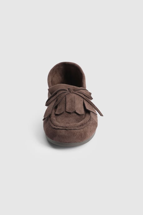 Laura Faux Suede Tassel Detail Boat Shoes - Image 4