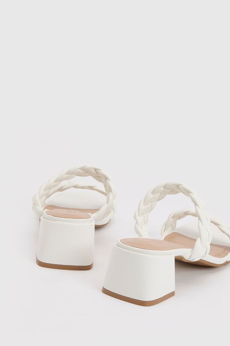 Wide Fit Plait Block Heeled Mules - Image 3