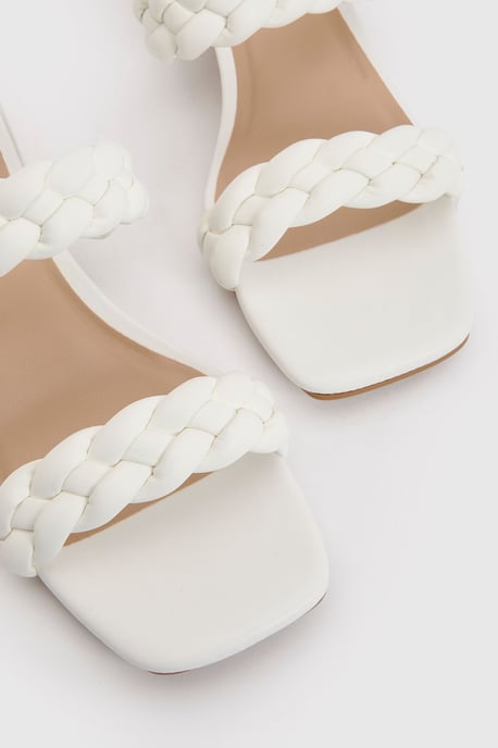 Wide Fit Plait Block Heeled Mules - Image 4