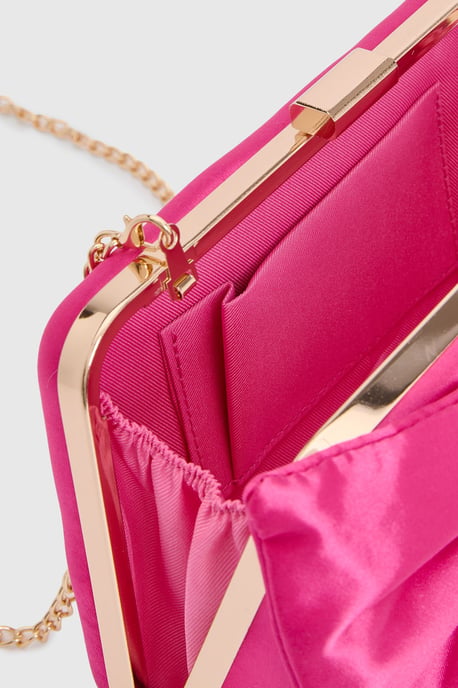 Azalea Satin  Bow Detail Clutch Bag - Image 4