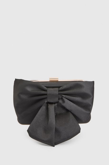 Azalea Satin  Bow Detail Clutch Bag - Image 2