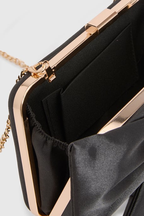 Azalea Satin  Bow Detail Clutch Bag - Image 4