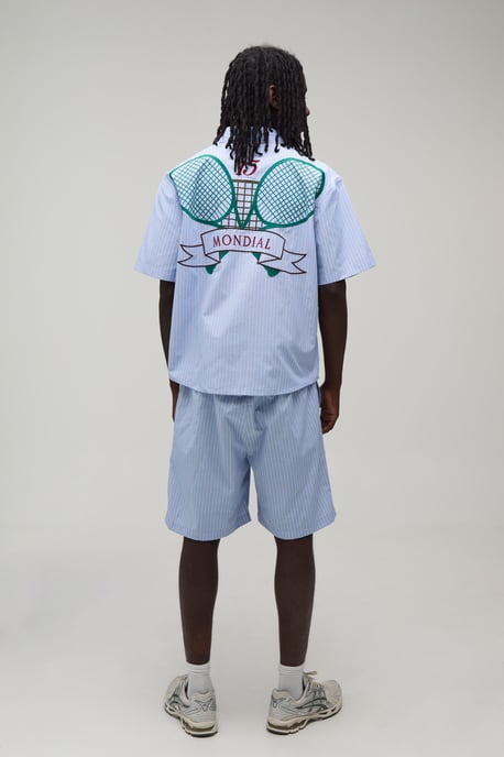 Tennis Embroidered Stripe Regular Fit Shirt & Short Set - Image 2