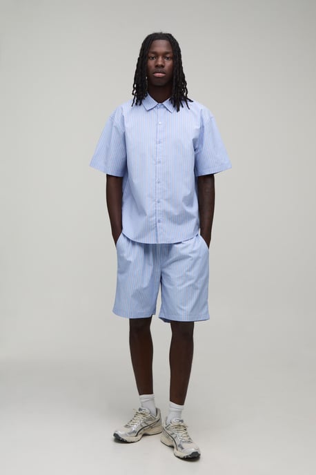 Tennis Embroidered Stripe Regular Fit Shirt & Short Set - Image 4