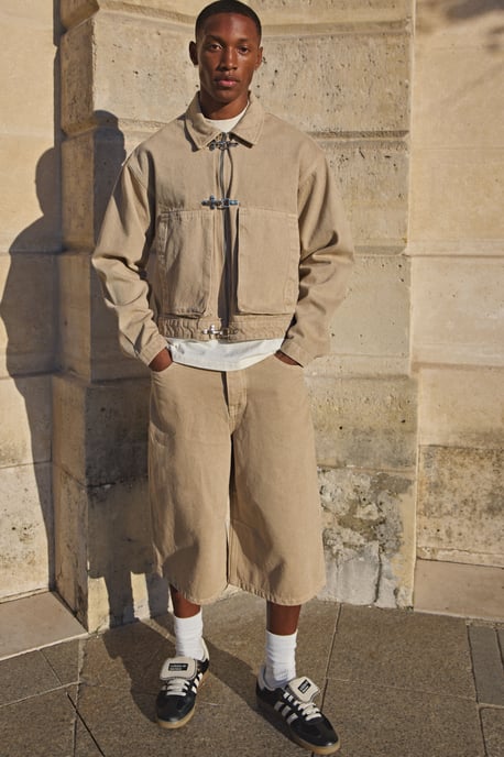 Pleat Knee Longline Co-Ord Jorts - Image 1