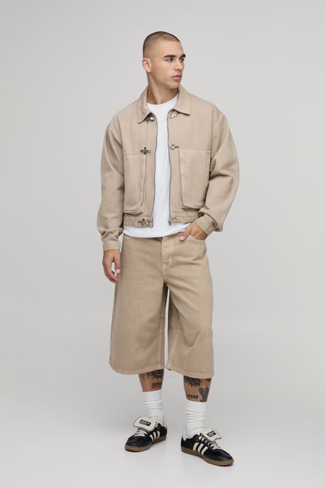 Pleat Knee Longline Co-Ord Jorts - Image 4