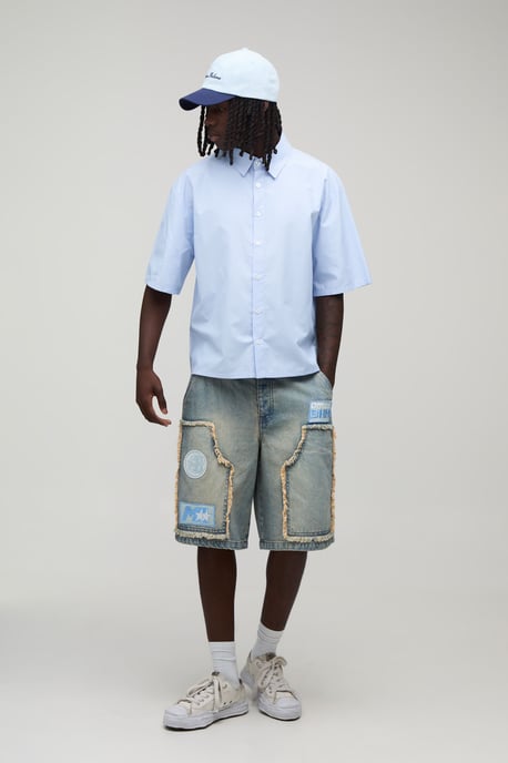 Regular Raw Edge Moto Carpenter Jorts - Image 4