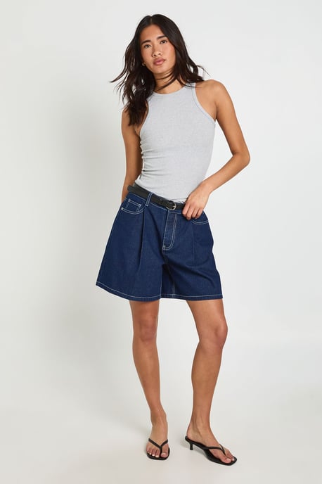 Belted Longline Pleated Short - Image 1