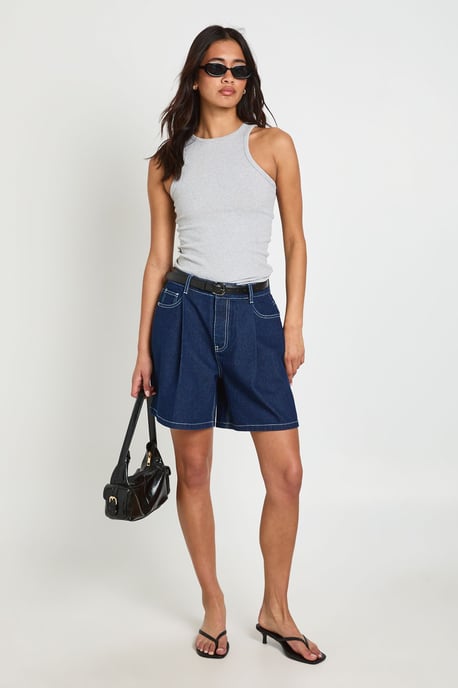 Belted Longline Pleated Short - Image 3