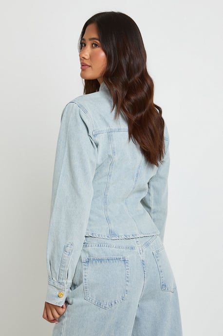Gold Button Denim Shirt - Image 2