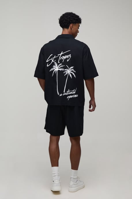 Oversized Half Sleeve Palm Print Shirt - Image 2