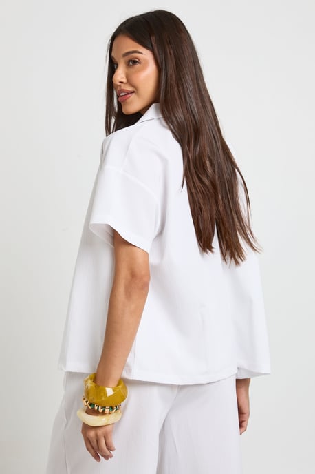 Essentials Oversized Textured Short Sleeve Beach Shirt - Image 2