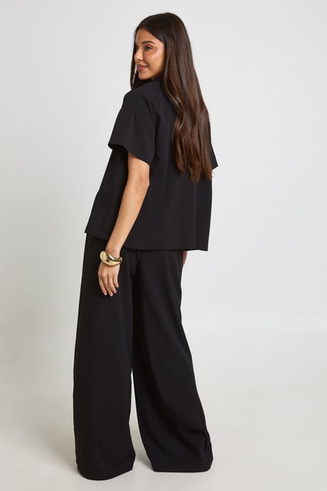 Essentials Oversized Textured Short Sleeve Beach Shirt - Image 2