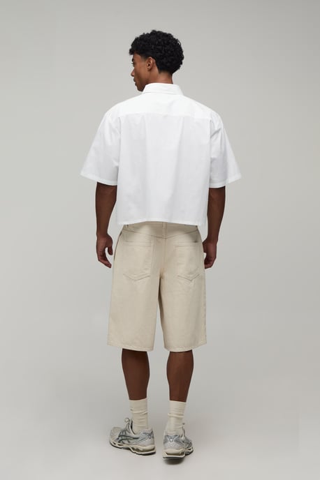 Boxy Crop Half Sleeve Frog Fastening Shirt - Image 2