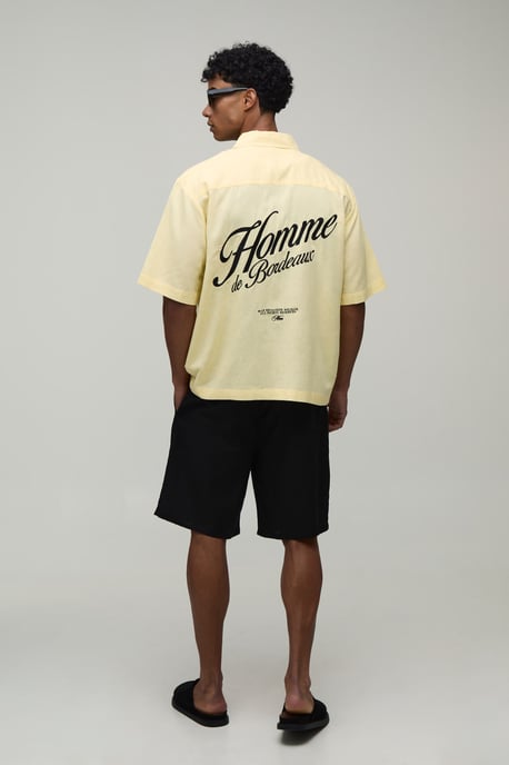 Oversized Half Sleeve Back Embroidered Shirt - Image 2
