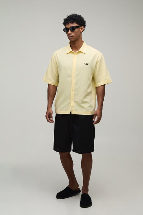 Oversized Half Sleeve Back Embroidered Shirt - Image 4