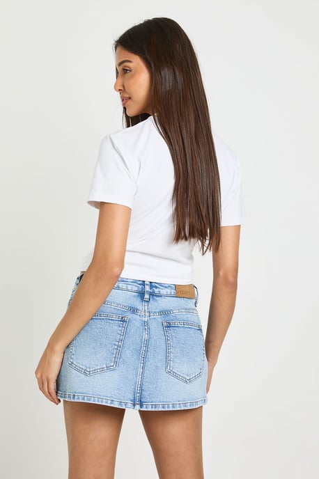 Embellished Denim Skort - Image 2