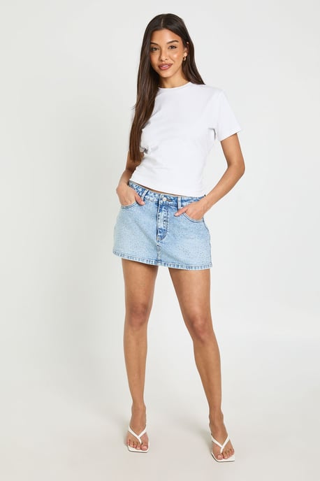 Embellished Denim Skort - Image 3