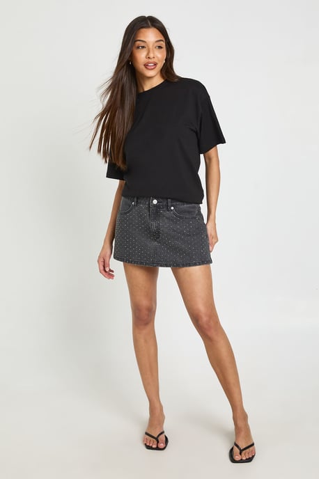 Embellished Denim Skort - Image 3