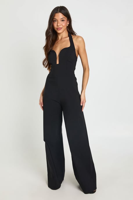Sweetheart Halterneck Wide Leg Jumpsuit - Image 3