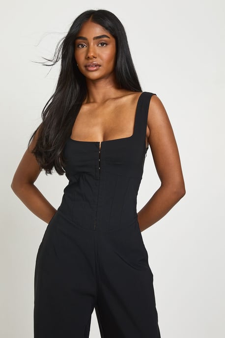 Corset Detail Wide Leg Jumpsuit - Image 4
