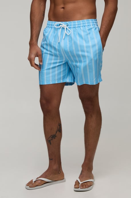 Stripe Mid Length Swim Short - Image 1