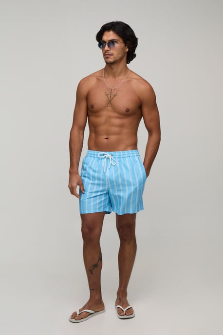 Stripe Mid Length Swim Short - Image 4