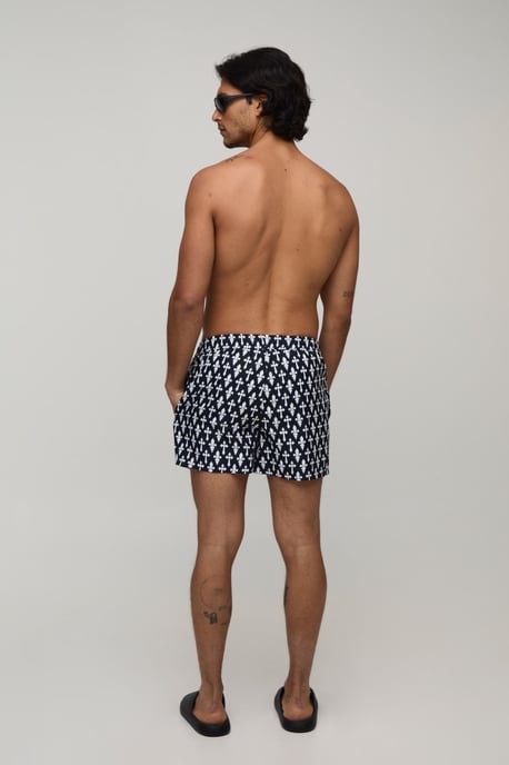 Cross Printed Short Length Swim Short - Image 2
