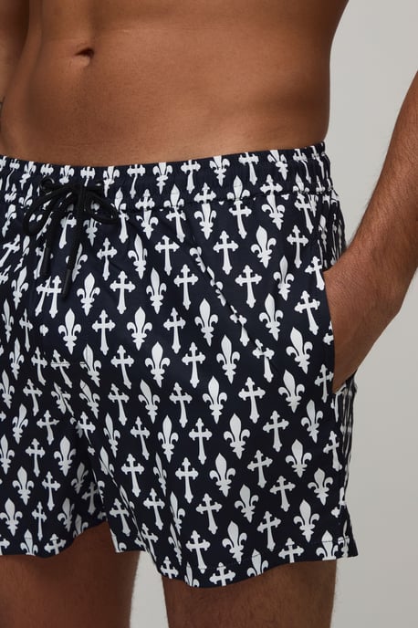 Cross Printed Short Length Swim Short - Image 3