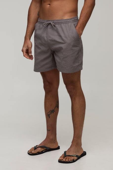 Seersucker Mid Length Swim Short - Image 1